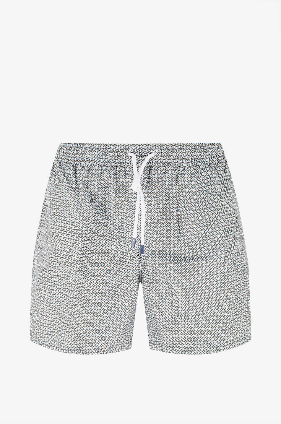 FEDELI Short de bain à motif géométrique Madeira Homme VERT MOYEN 1
