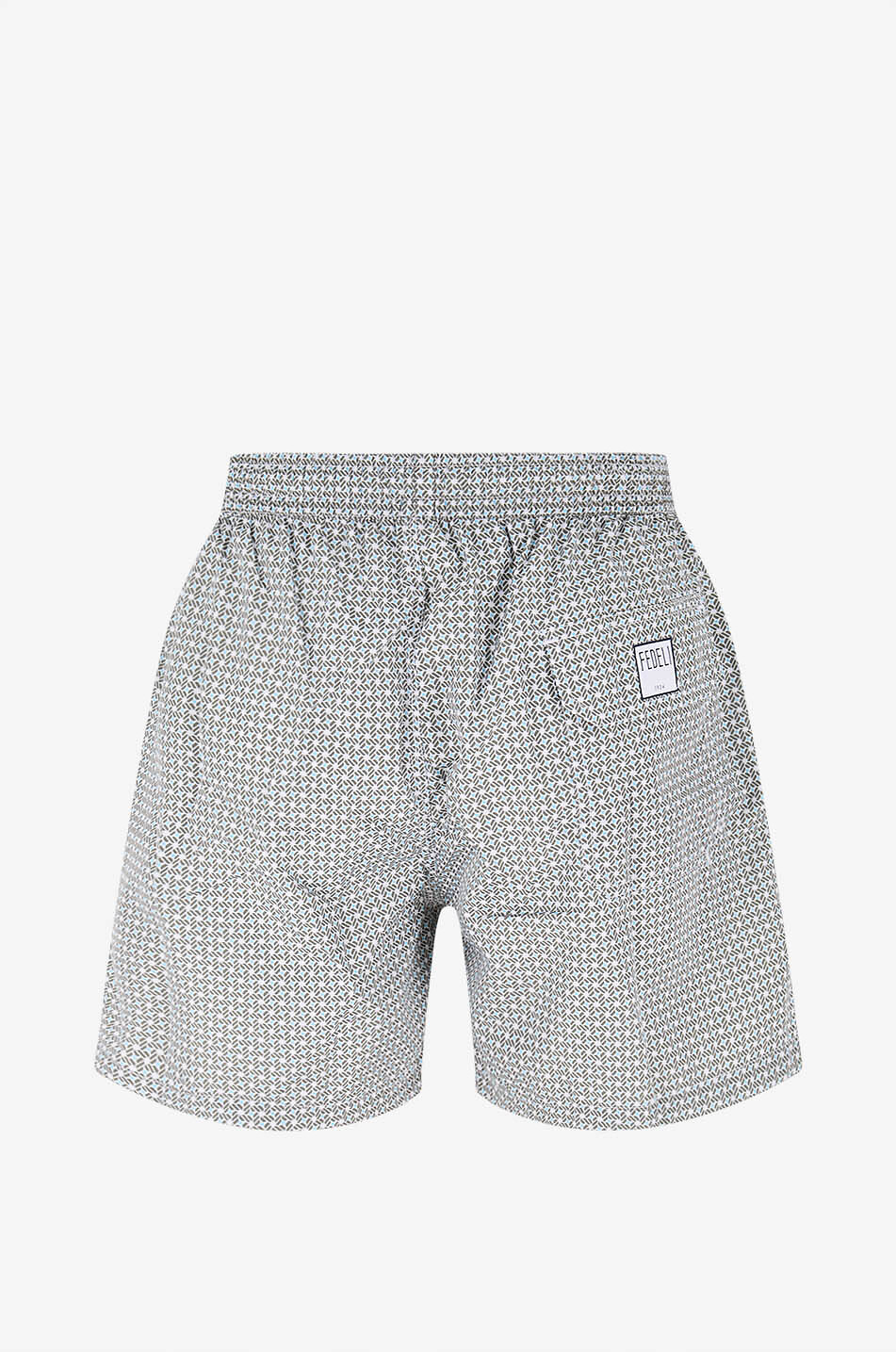 FEDELI Short de bain à motif géométrique Madeira Homme VERT MOYEN 2