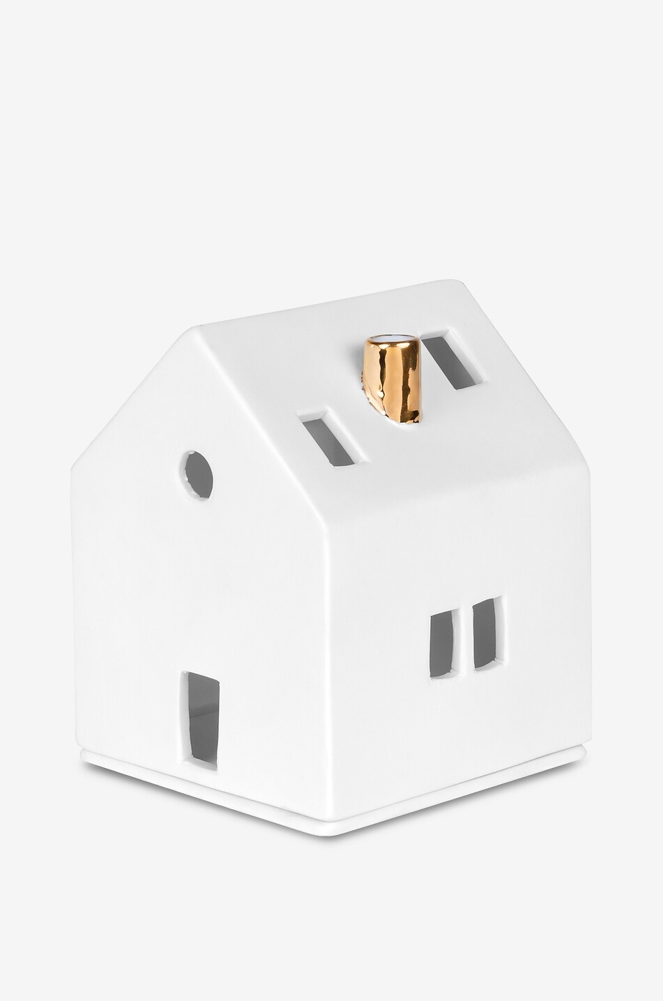 RÄDER DESIGN STORIES Home lantern with golden chimney 8x8x10.5cm Home WHITE 1