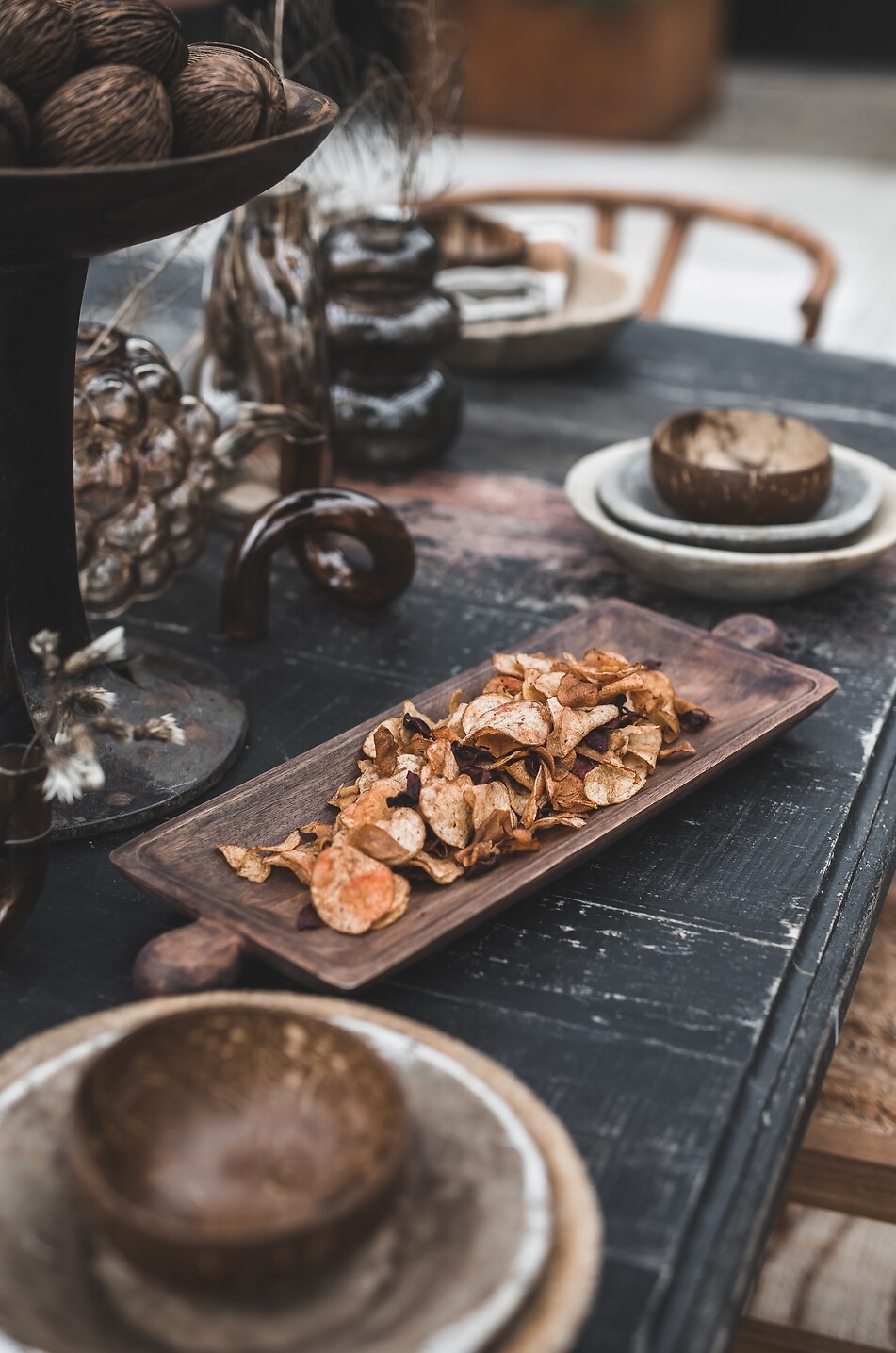 JAKOBSDALS Plateau de service en olivier rectangulaire Olive Maison MARRON 2