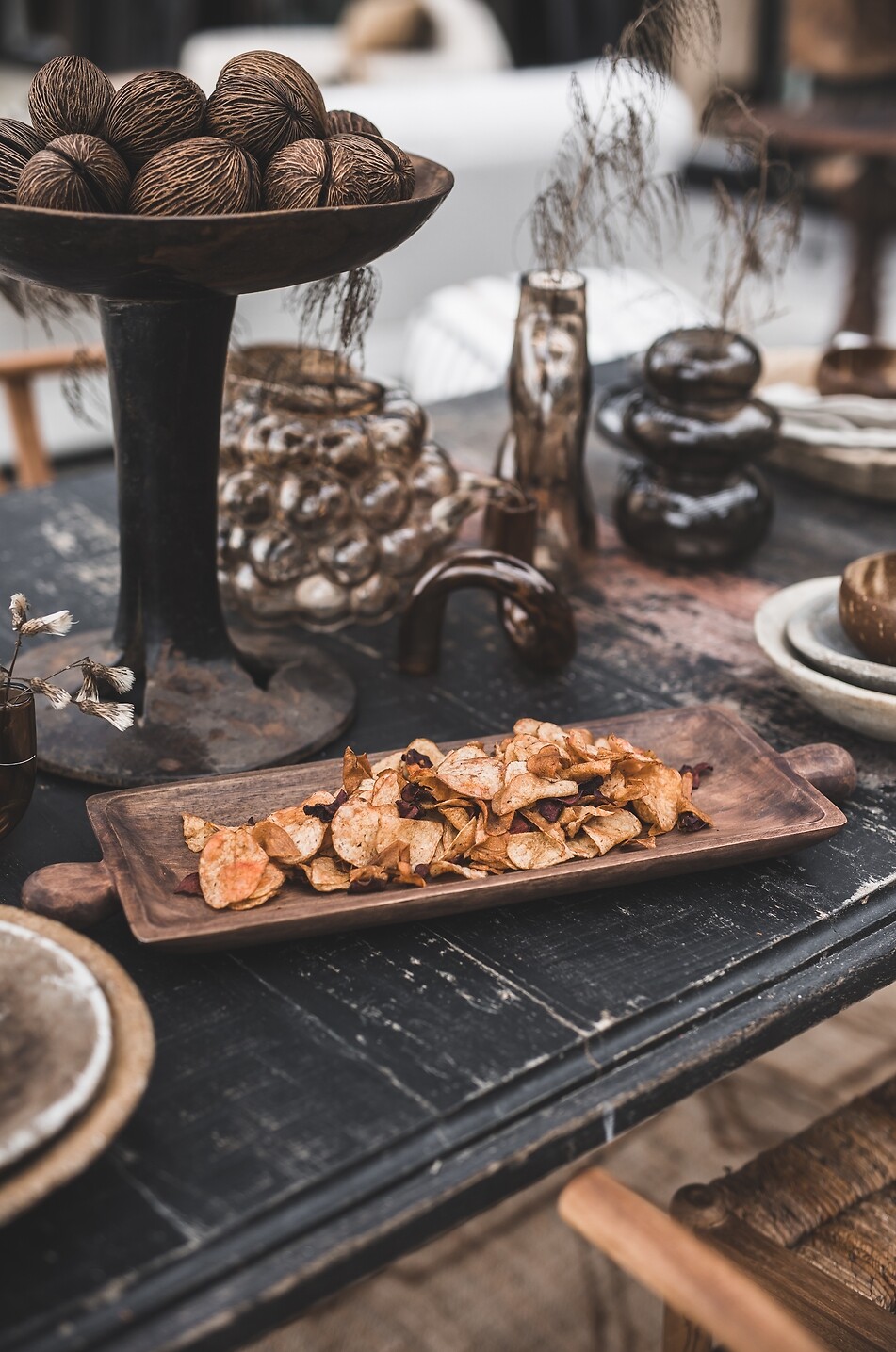 JAKOBSDALS Plateau de service en olivier rectangulaire Olive Maison MARRON 5