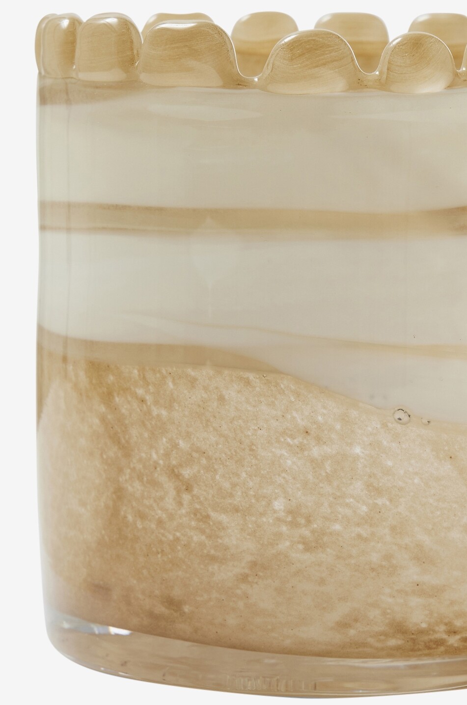 JAKOBSDALS Glas-Windlicht Dolce L Haus Mittle beige 3