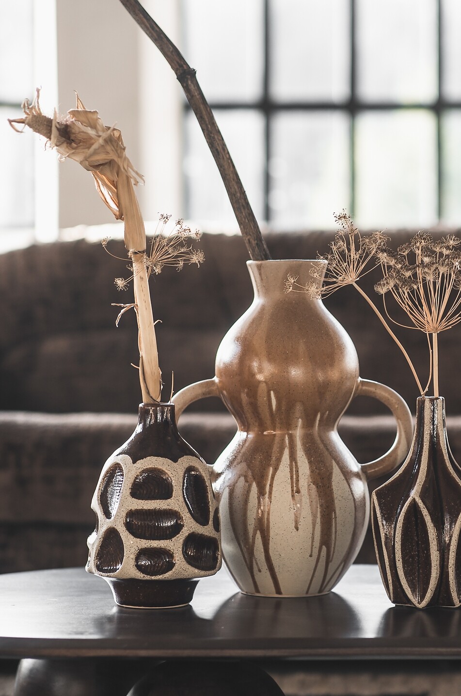 JAKOBSDALS Keramik-Vase Bria Haus BRAUN 3