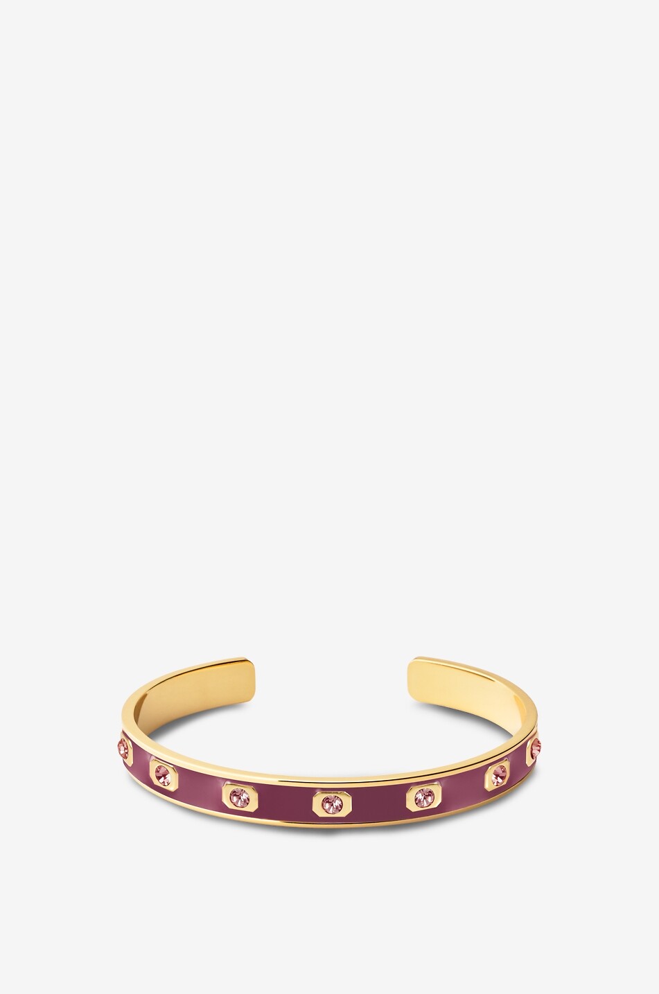 Emaillierter Armreif mit Strass Gem Prune