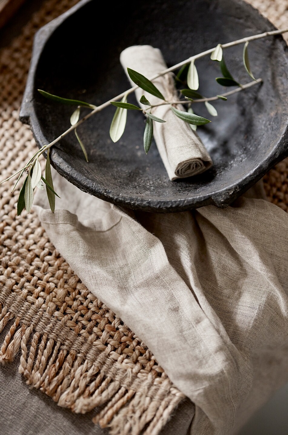 JAKOBSDALS Bol en pierre Skål 26x26x6 cm Maison NOIR 6