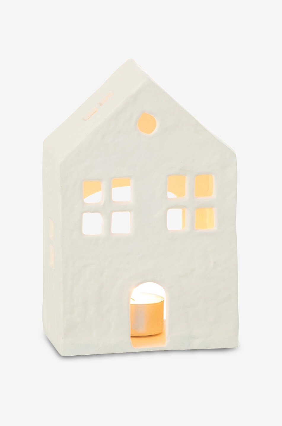 JOLIPA Bougeoir maison en aluminium blanc Maison BLANC 2