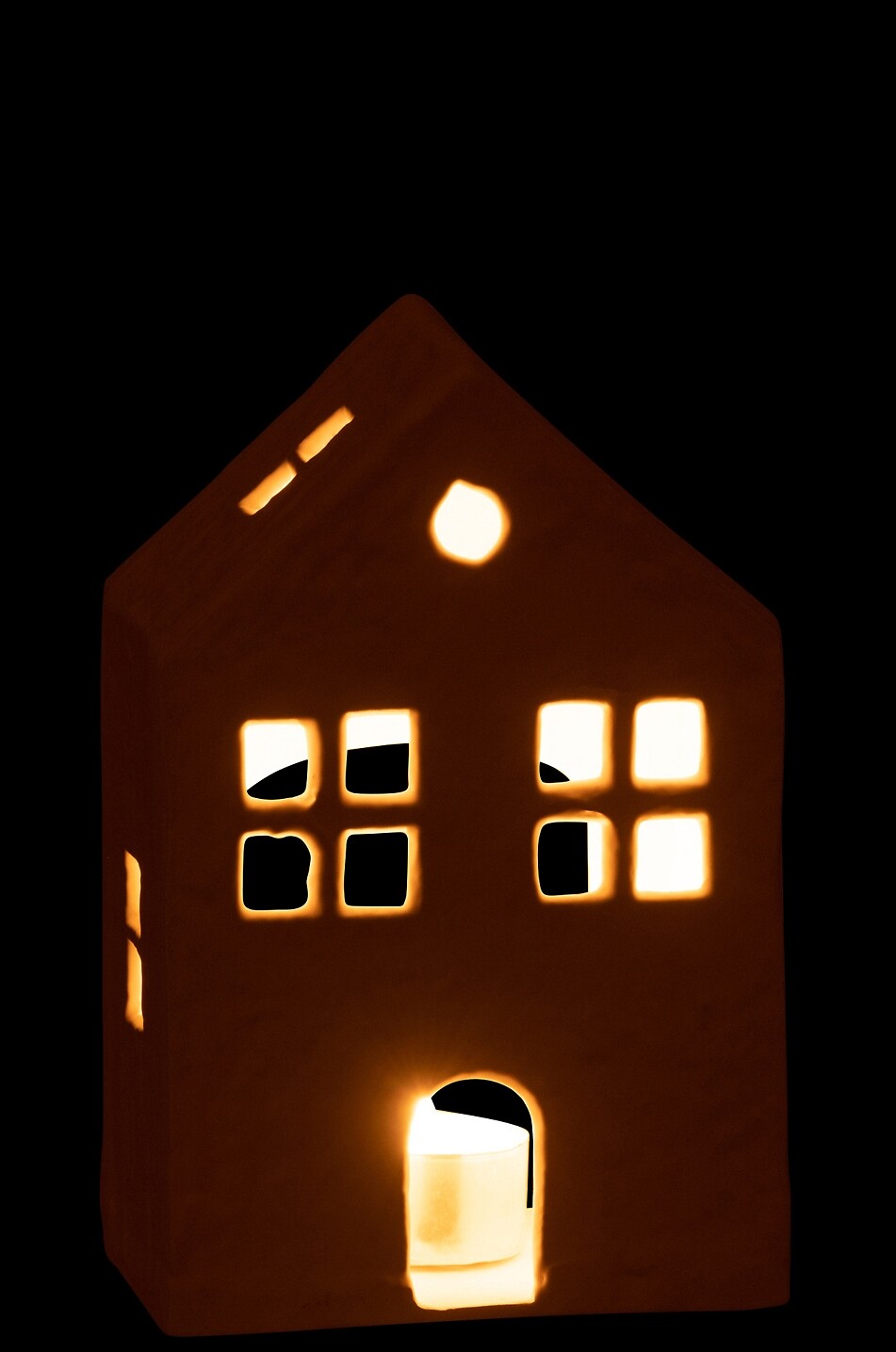 JOLIPA Bougeoir maison en aluminium blanc Maison BLANC 3