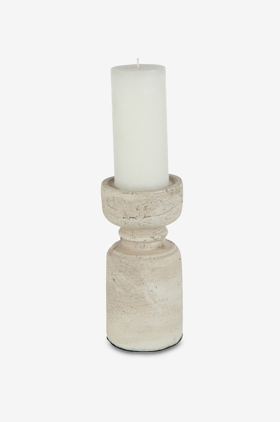 JOLIPA Terrakotta-Kerzenständer M Haus WEISS 4