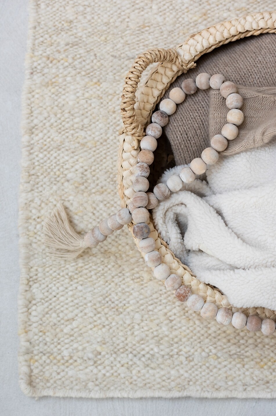 JOLIPA Guirlande décorative en perles crème Couro Maison BEIGE 2