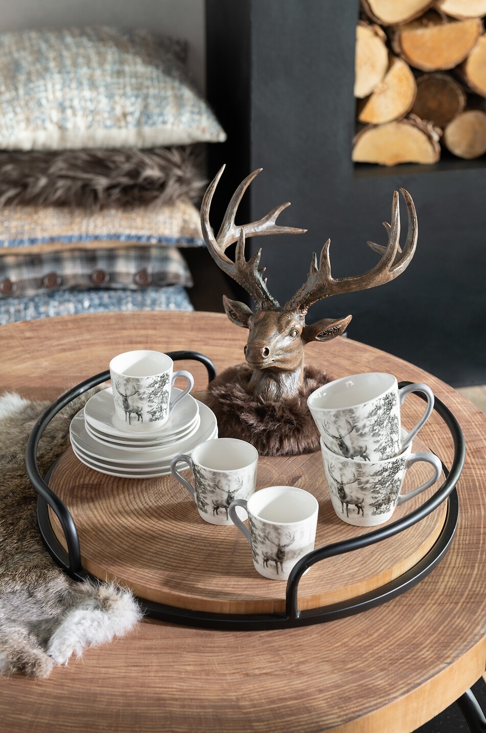 JOLIPA Lot de plateaux en mdf et fer Maison MULTICOLORE 3