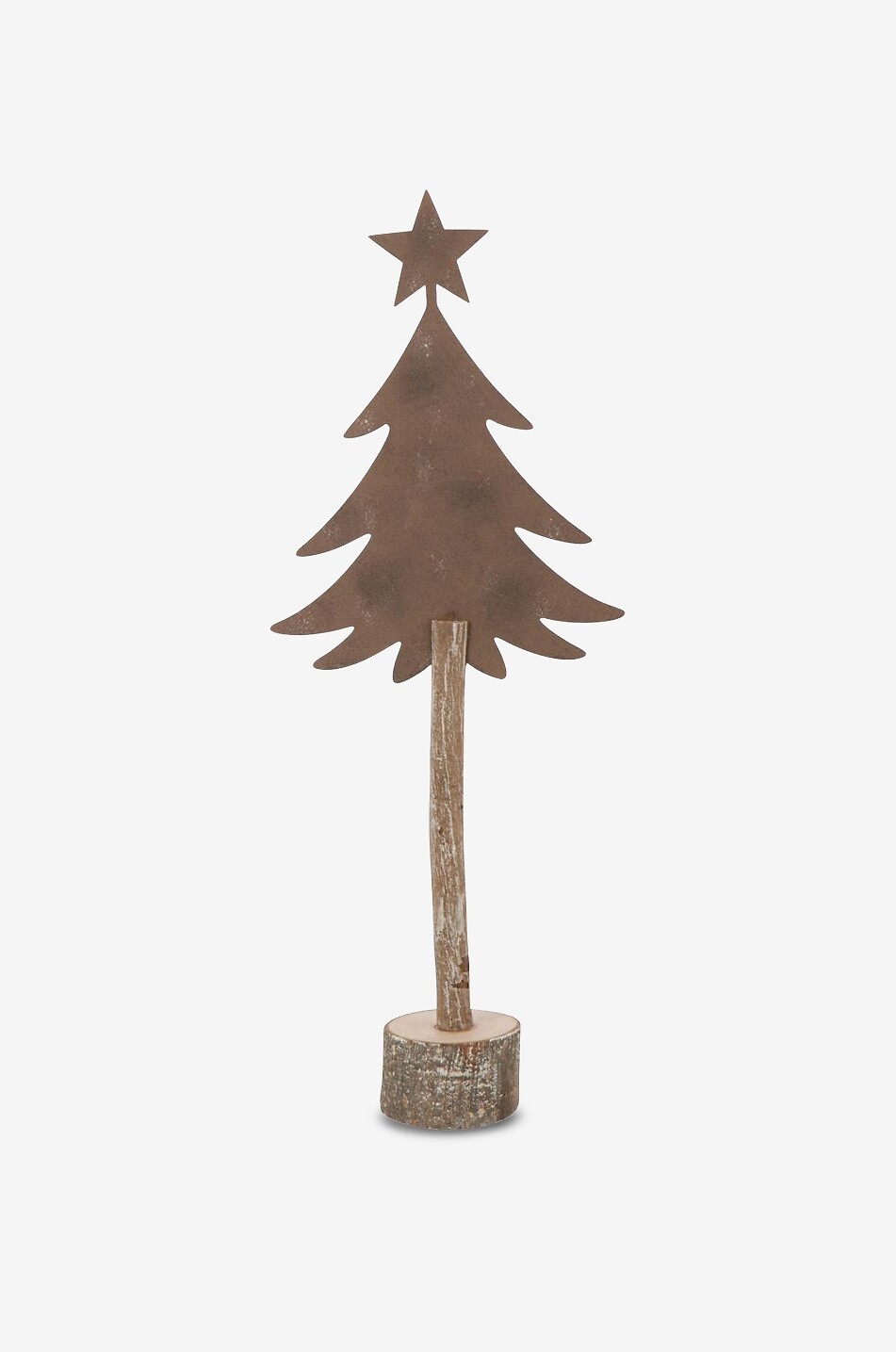 JOLIPA Étoile décorative en fer et bois de paulownia Maison MARRON 1