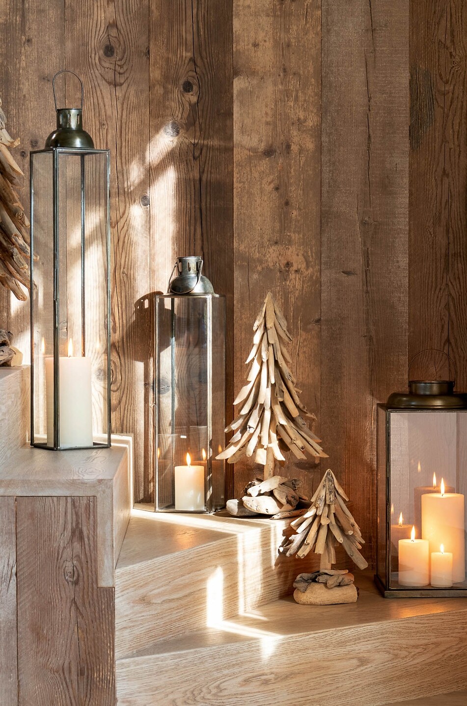 JOLIPA Dekorativer Tannenbaum aus natürlichem Holz - M Haus BEIGE 2