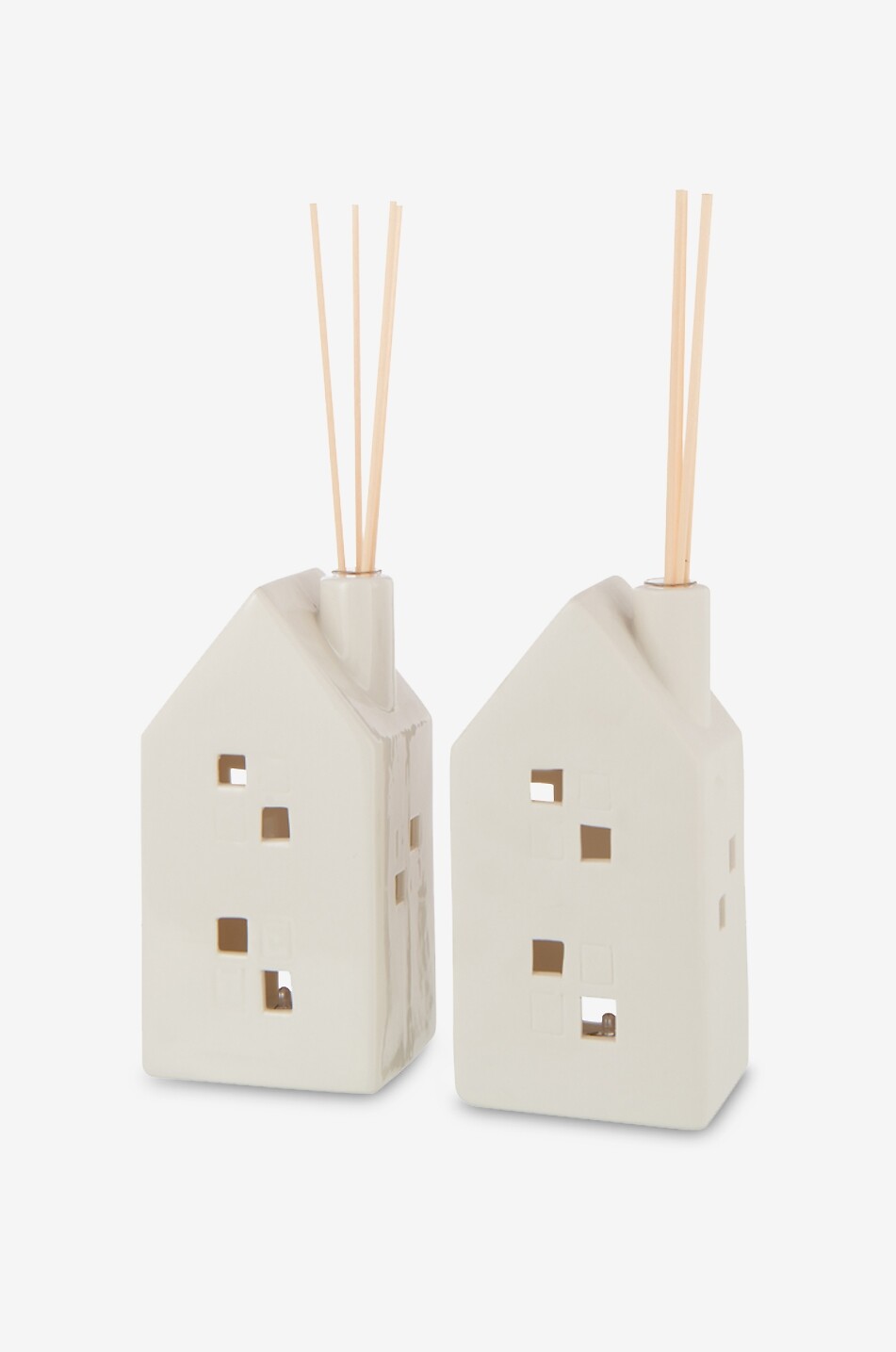 JOLIPA Hochwertiges Set mit 2 Haus-förmigen LED-Vasen Haus WEISS 4