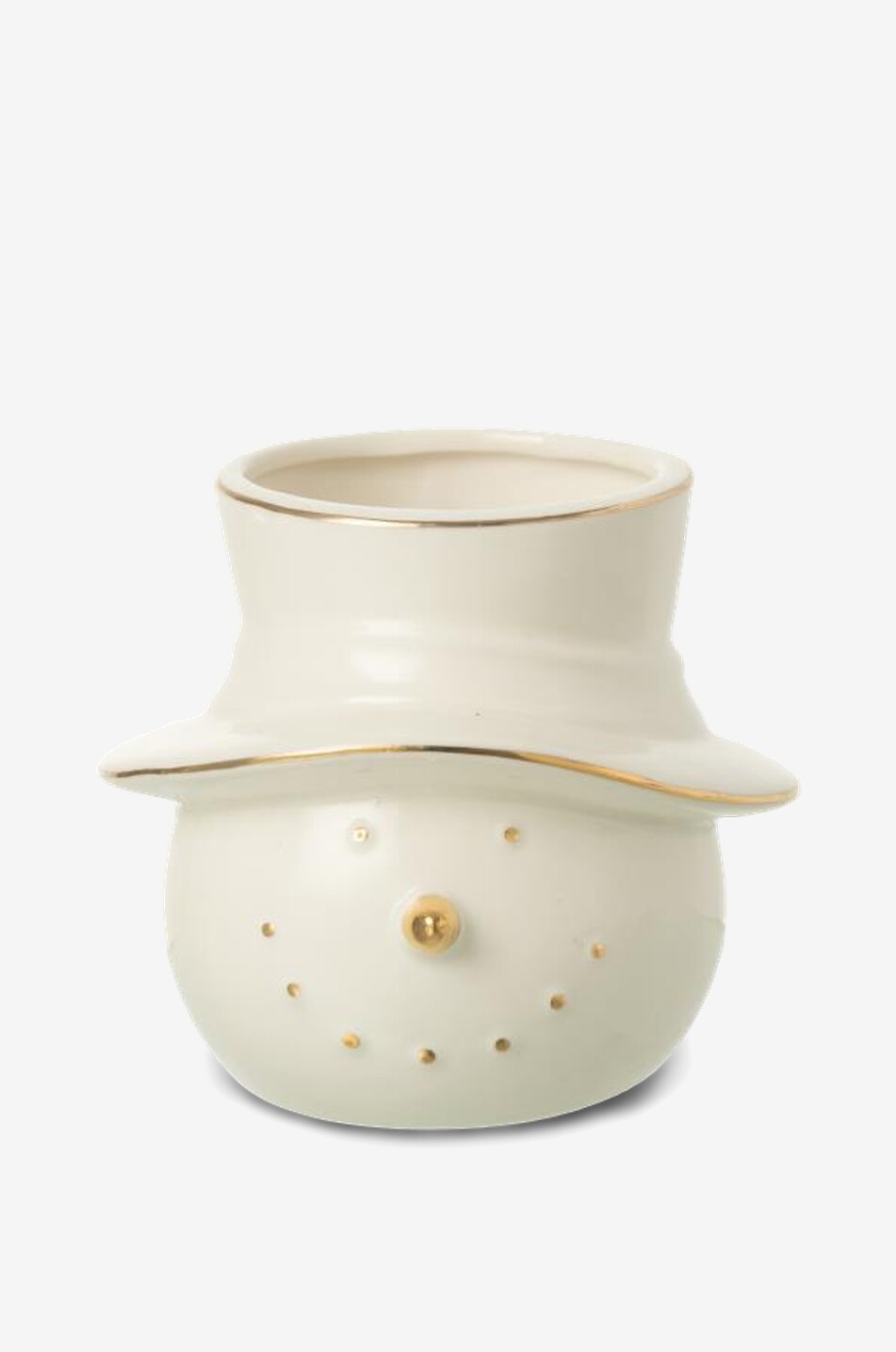 Objet décoratif Bonhomme de neige écru et doré S