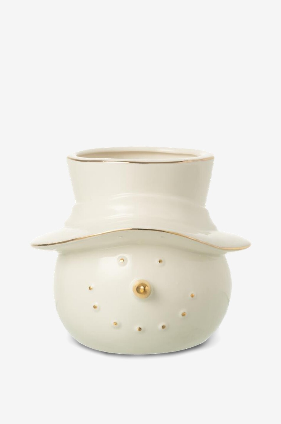 JOLIPA Objet décoratif bonhomme de neige écru et doré L Maison BLANC 1