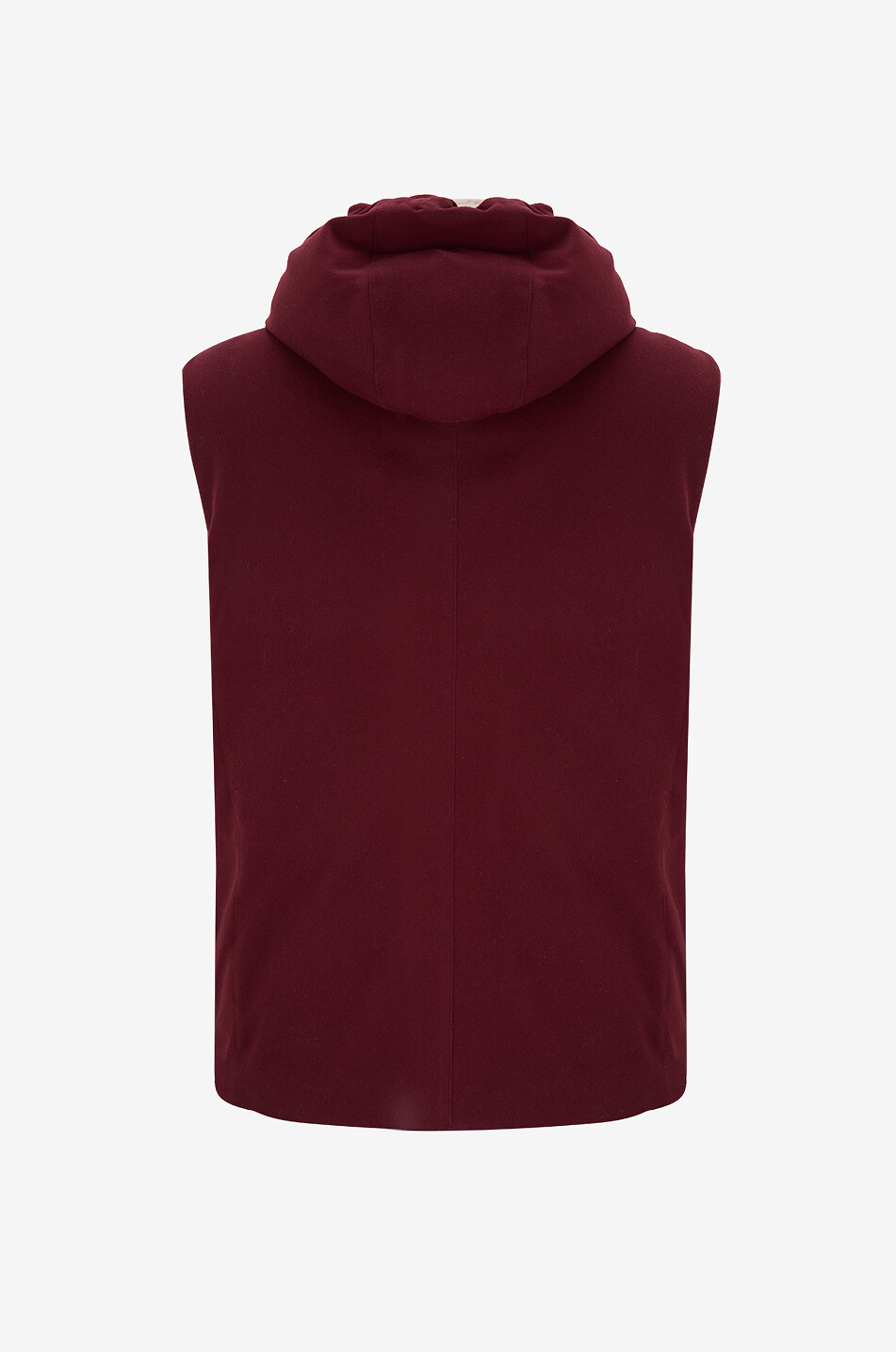 BRUNELLO CUCINELLI Down-padded water-repellent wool vest with hood Men DARK RED 2