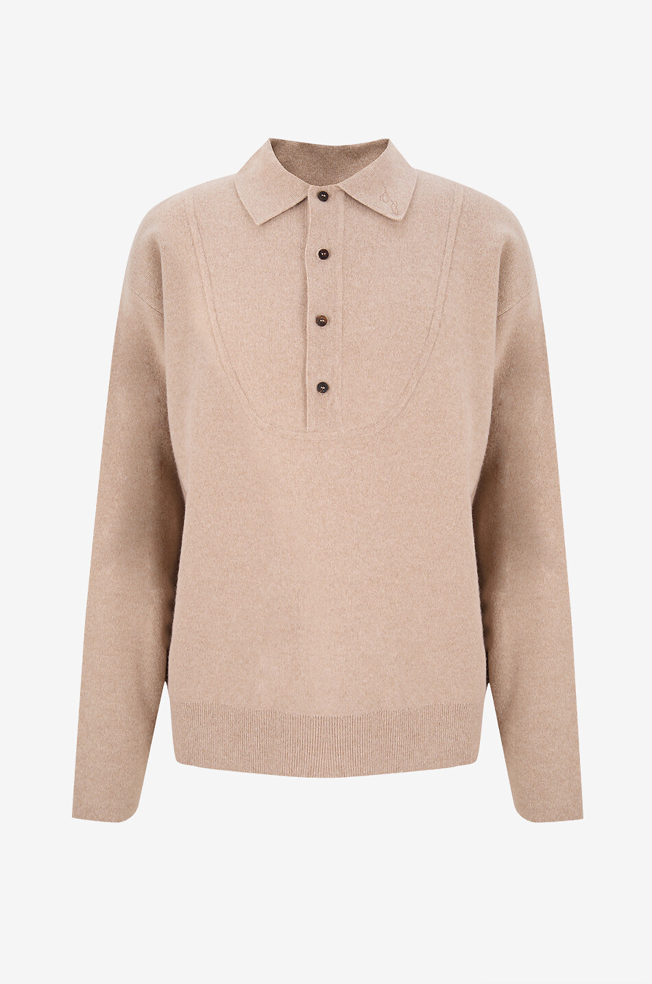 JACQUEMUS Merinowoll- und Kaschmirpolohemd La maille vareuse Pallone Herren BEIGE 1