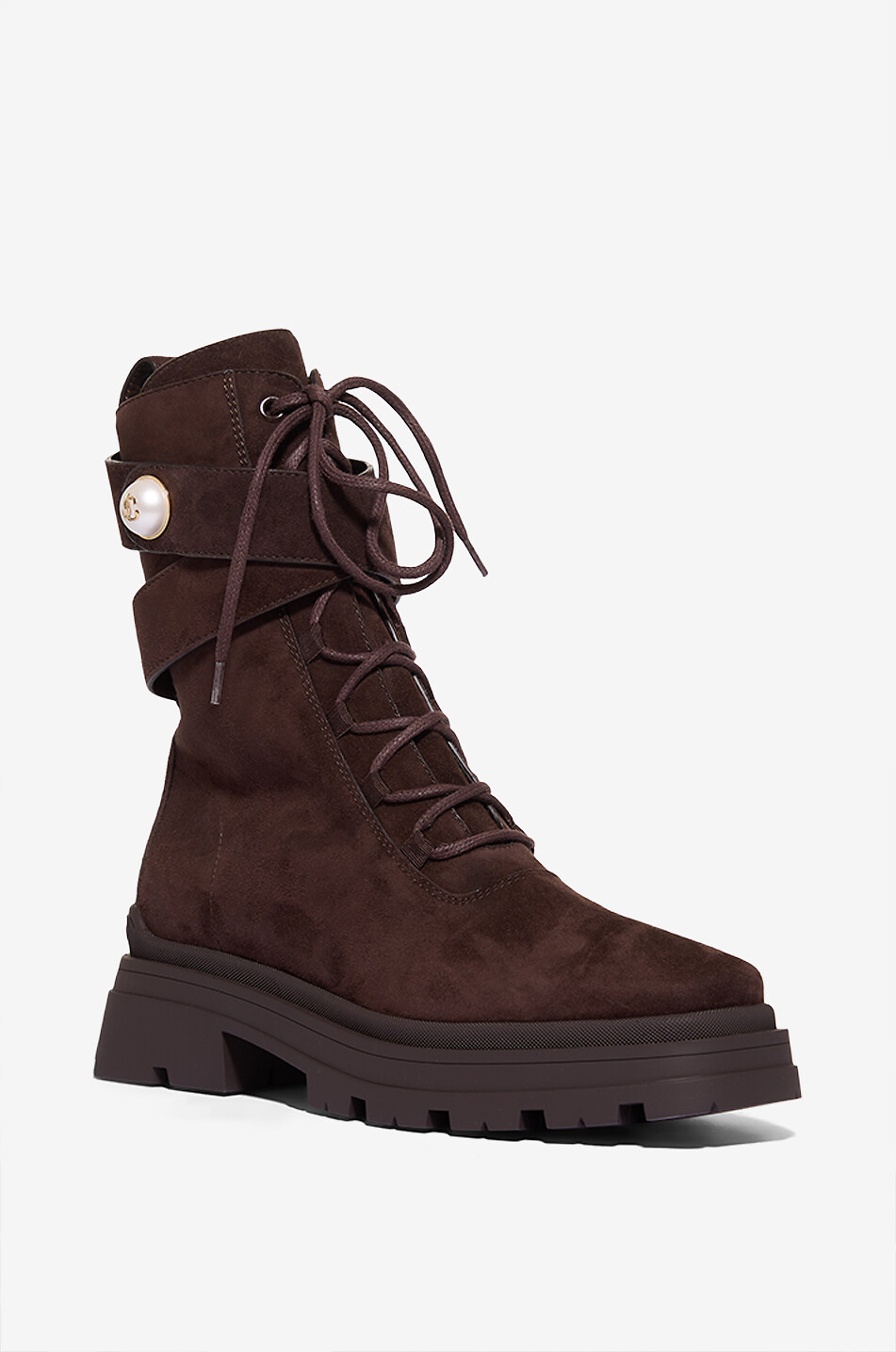 JIMMY CHOO Noemi 45 lace-up ankle boots in suede Women BROWN 1