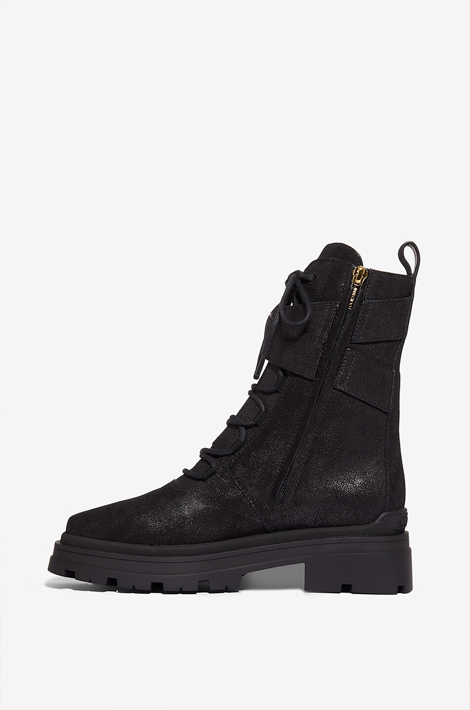 JIMMY CHOO Noemi 45 shimmer suede lace-up ankle boots Women BLACK 3