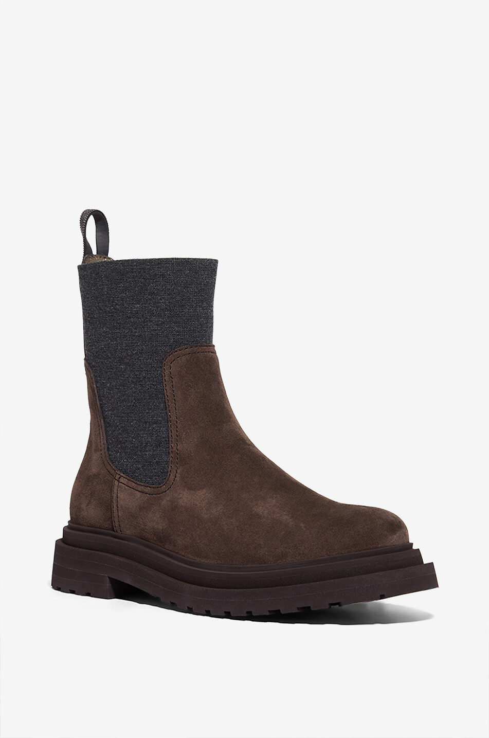 Bottines chelsea en daim et maille Monile