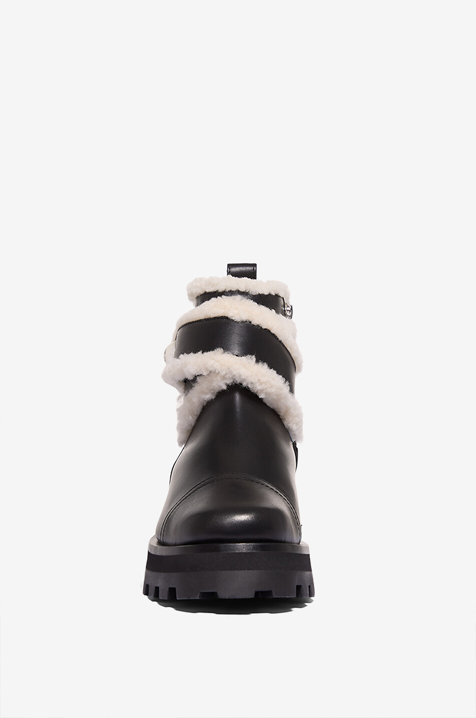 JIMMY CHOO Meena flat shearling-lined leather ankle boots Women BLACK 2