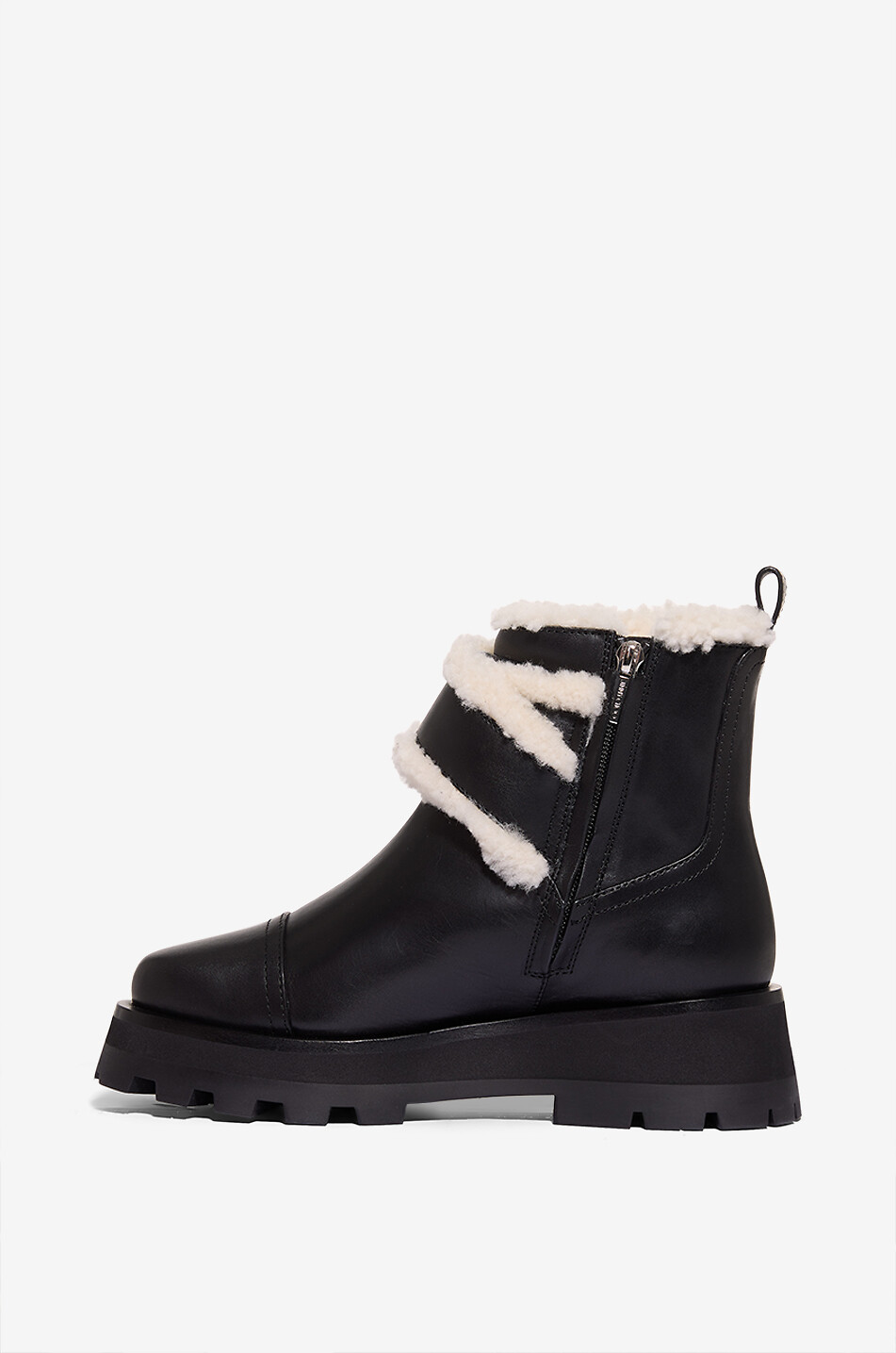 JIMMY CHOO Meena flat shearling-lined leather ankle boots Women BLACK 3