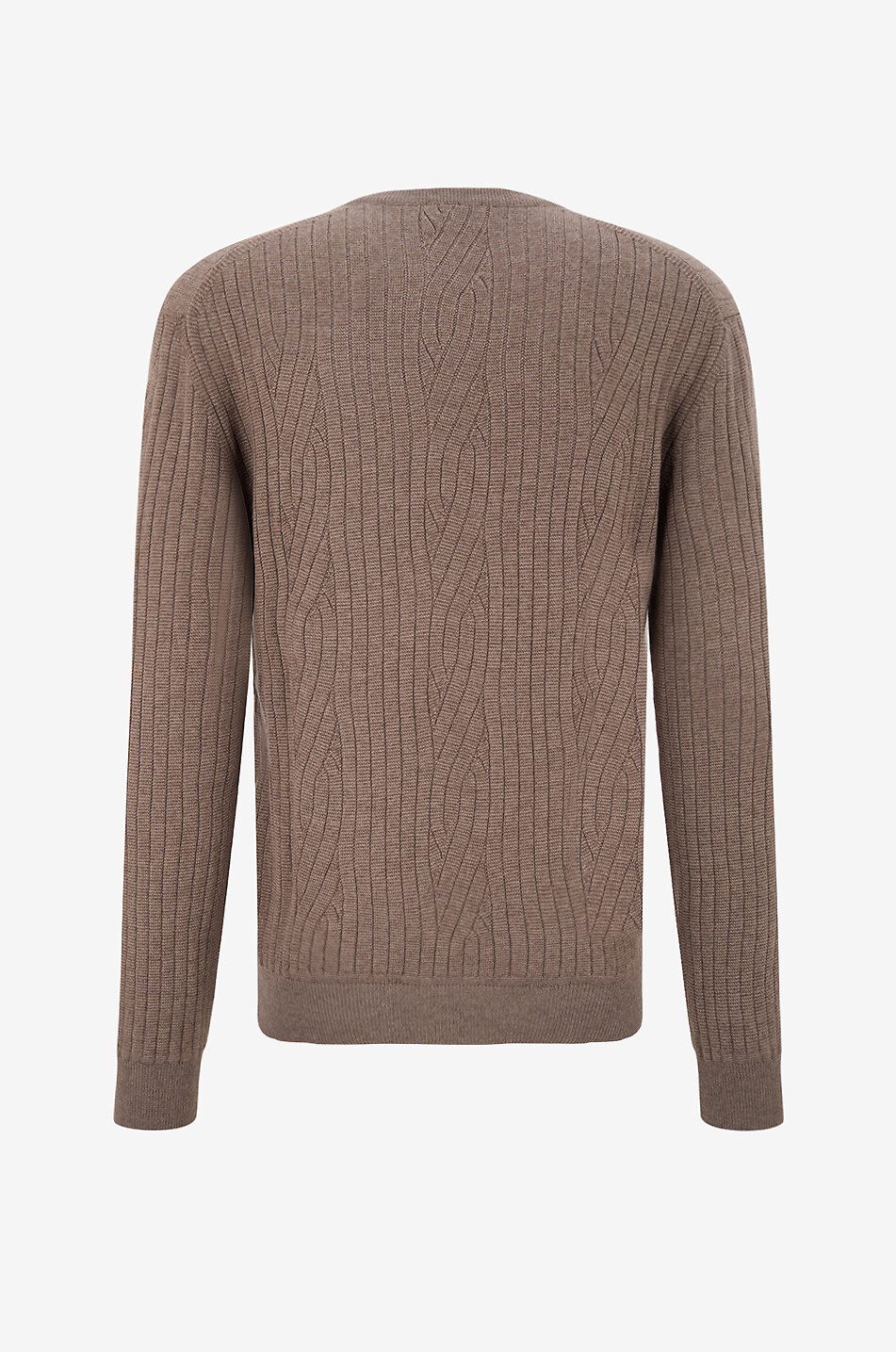 BRIONI Pull fin en laine et cachemire à col rond Homme MARRON 2