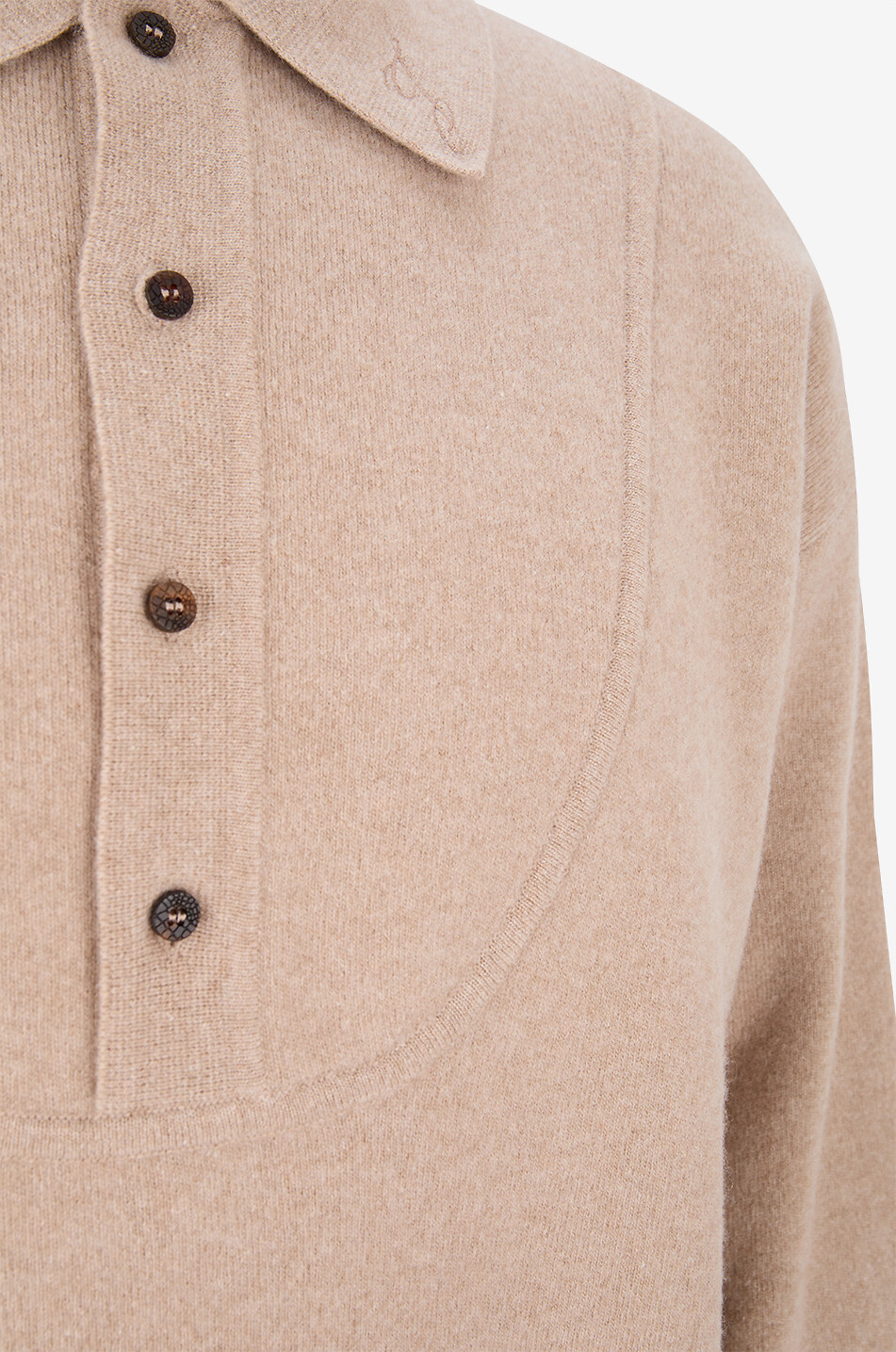 JACQUEMUS Merinowoll- und Kaschmirpolohemd La maille vareuse Pallone Herren BEIGE 3