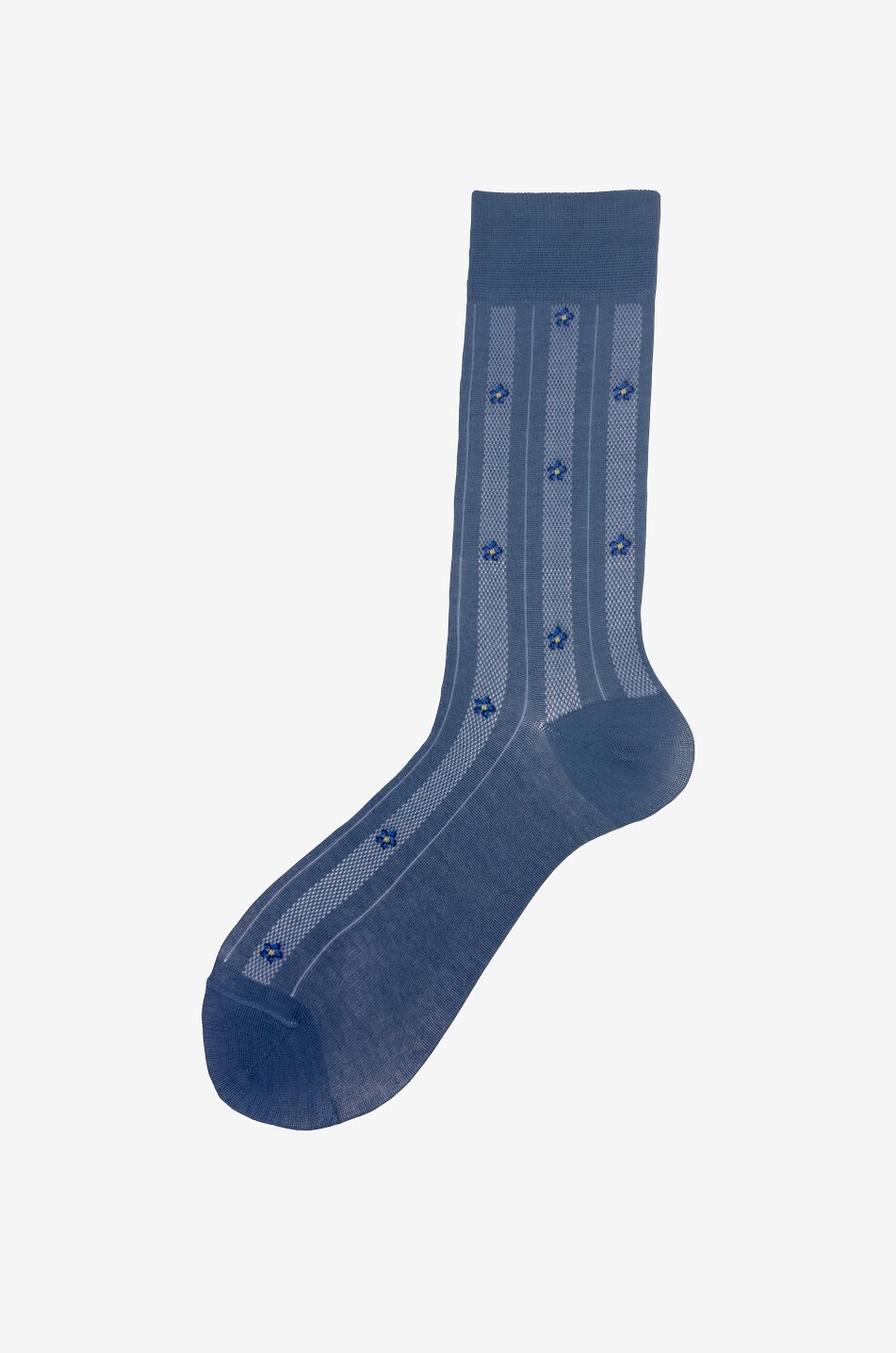 ALTO MILANO Rami floral embroidered cotton socks Men MEDIUM BLUE 1
