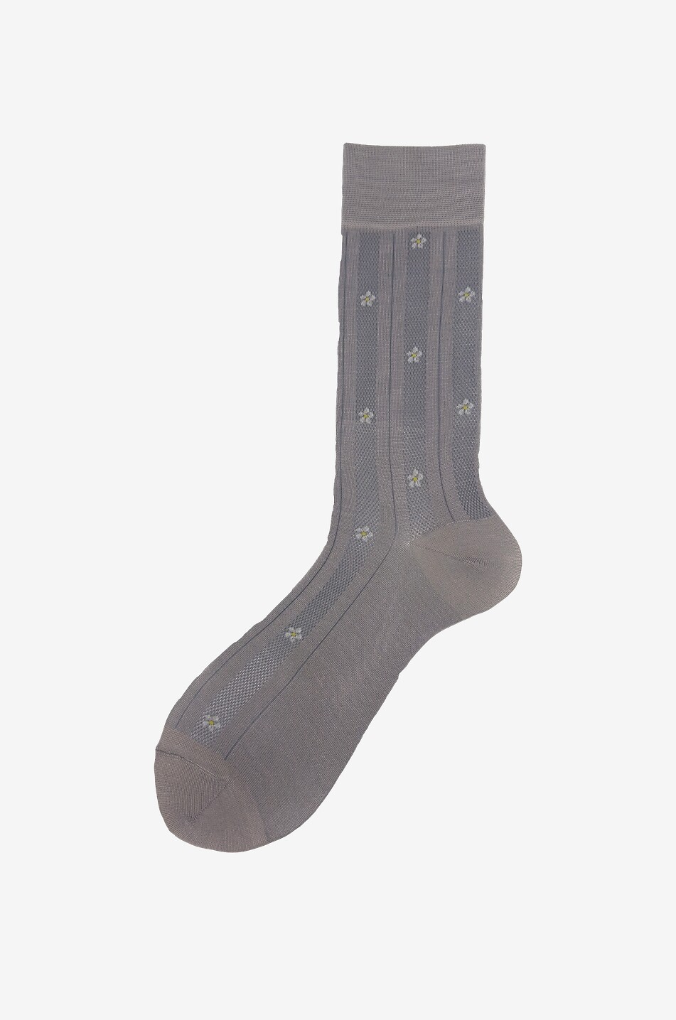 ALTO MILANO Rami floral embroidered cotton socks Men LIGHT GREY 1