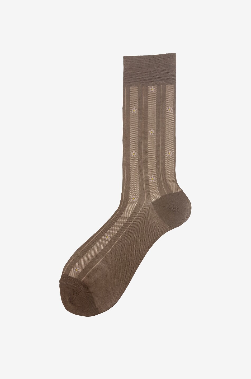 ALTO MILANO Rami floral embroidered cotton socks Men BROWN 1