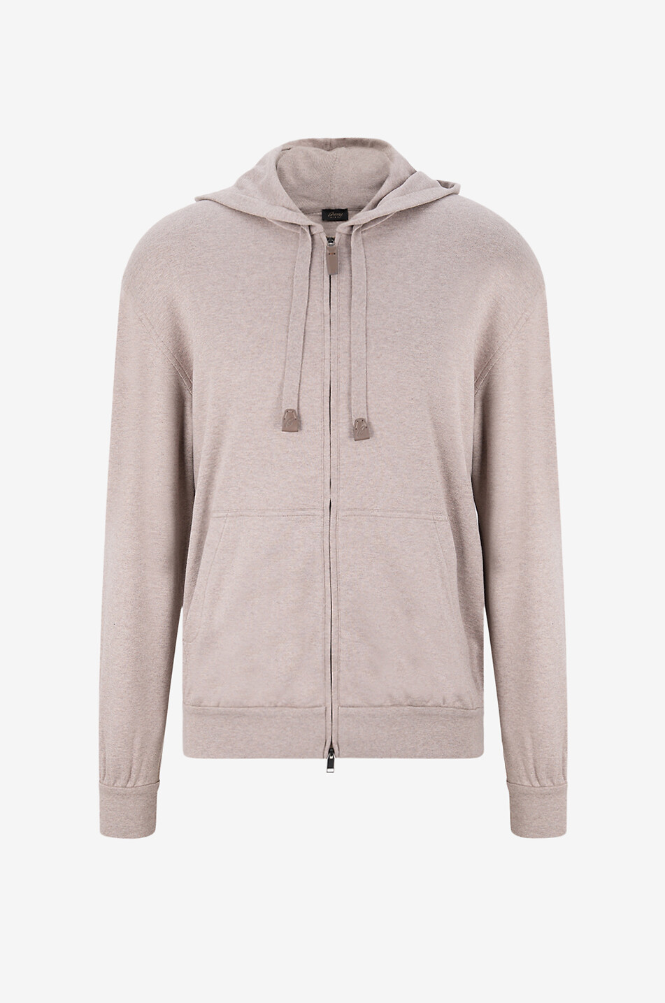 BRIONI Sweat-shirt zippé à capuche en coton et cachemire Homme MARRON 1