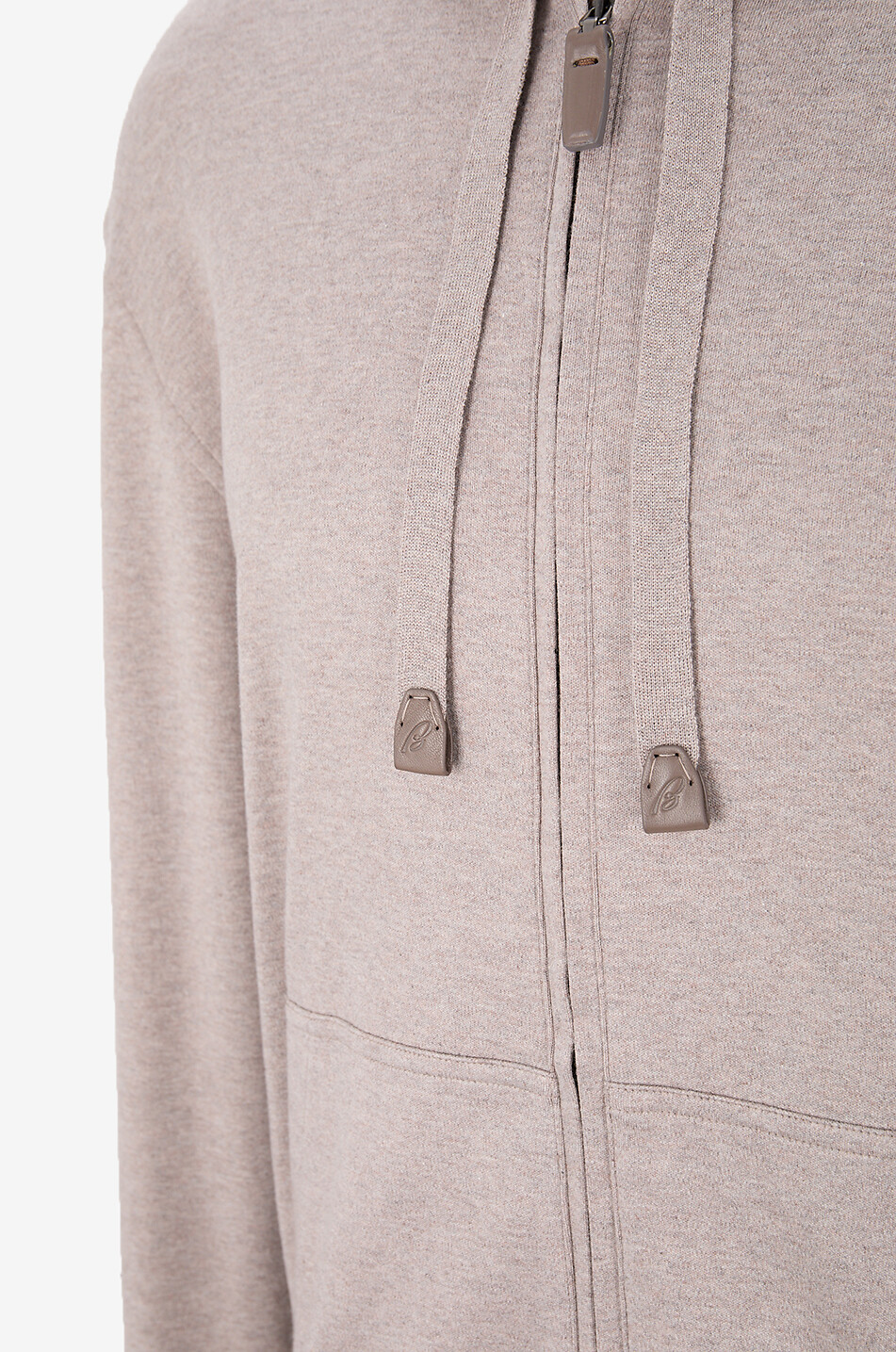 BRIONI Sweat-shirt zippé à capuche en coton et cachemire Homme MARRON 3
