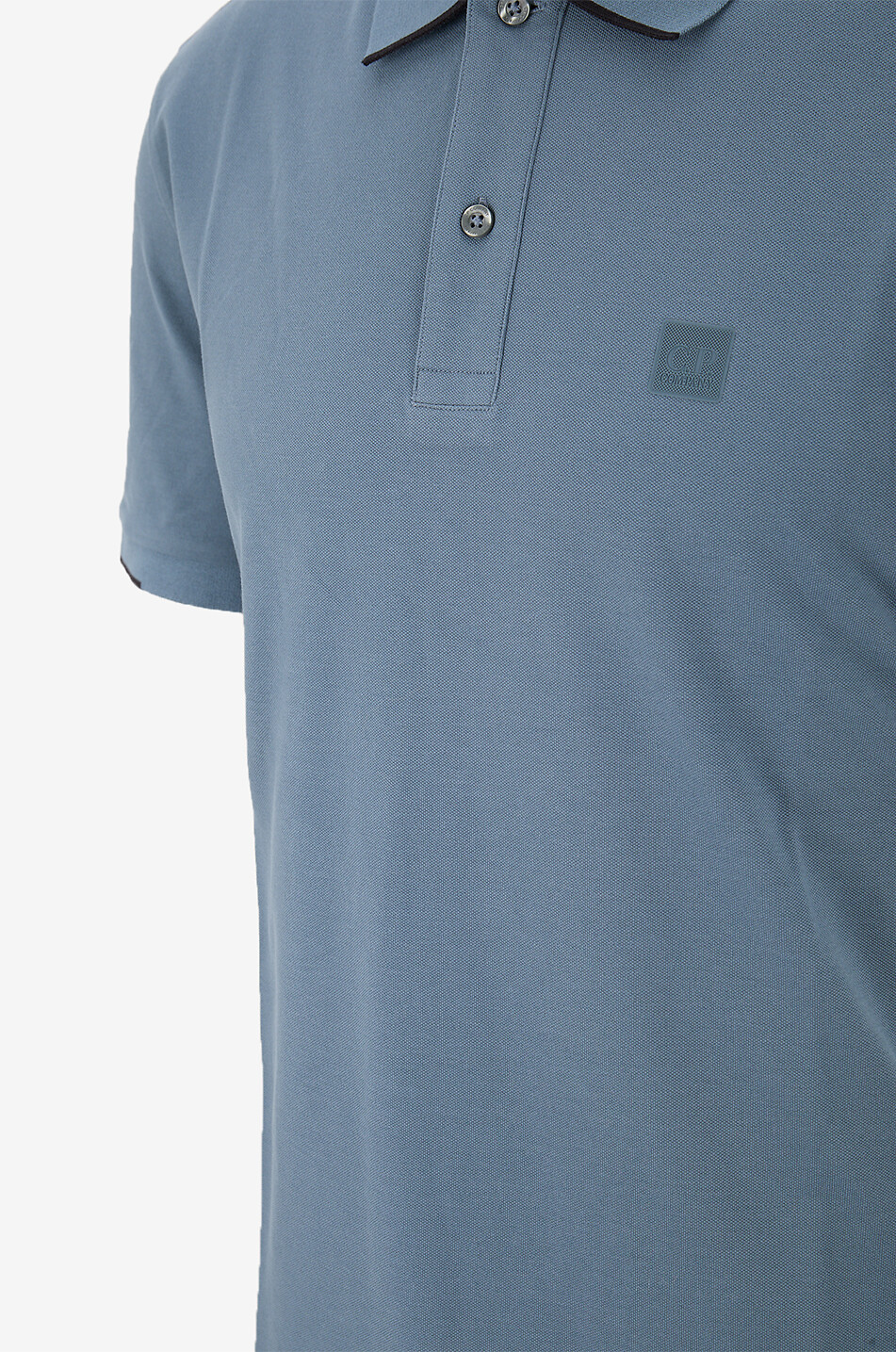 C.P. COMPANY Polo à manches courtes en coton piqué stretch Homme BLEU 3
