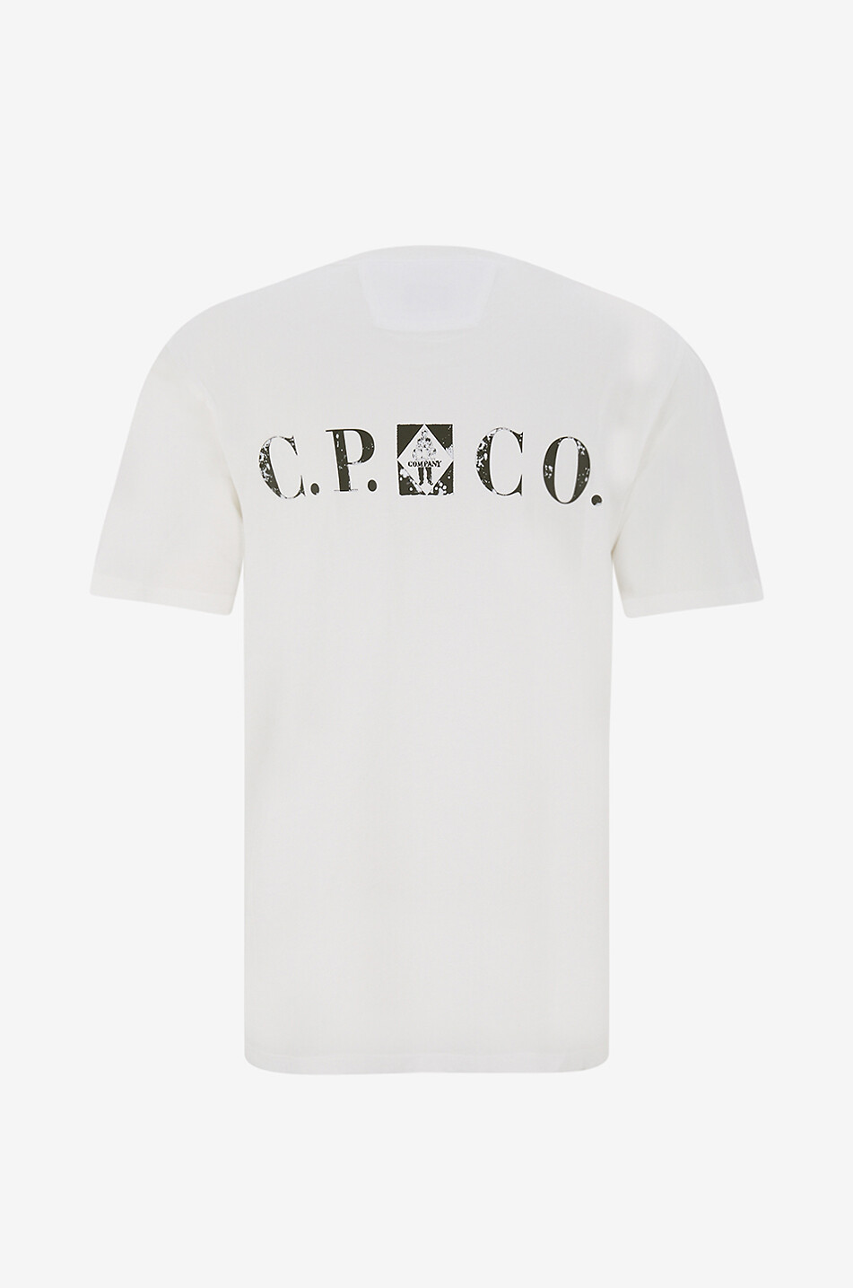 C.P. COMPANY Round-neck cotton jersey T-shirt with logo Men EGGSHELL 2