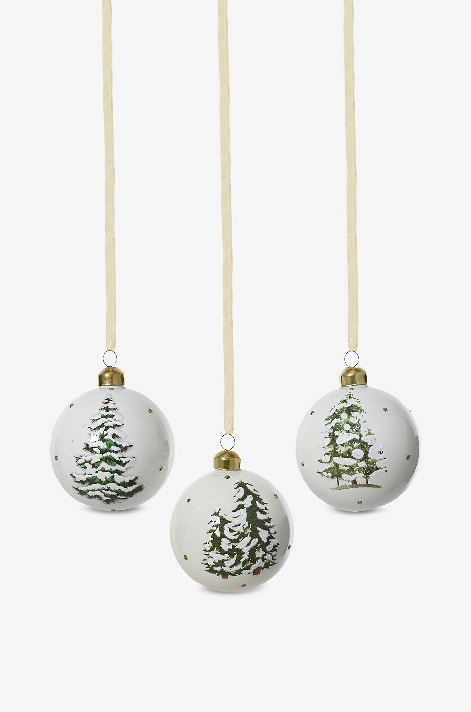 Exklusive Mundgeblasene Weihnachtskugeln aus Glas im Dreier-Set