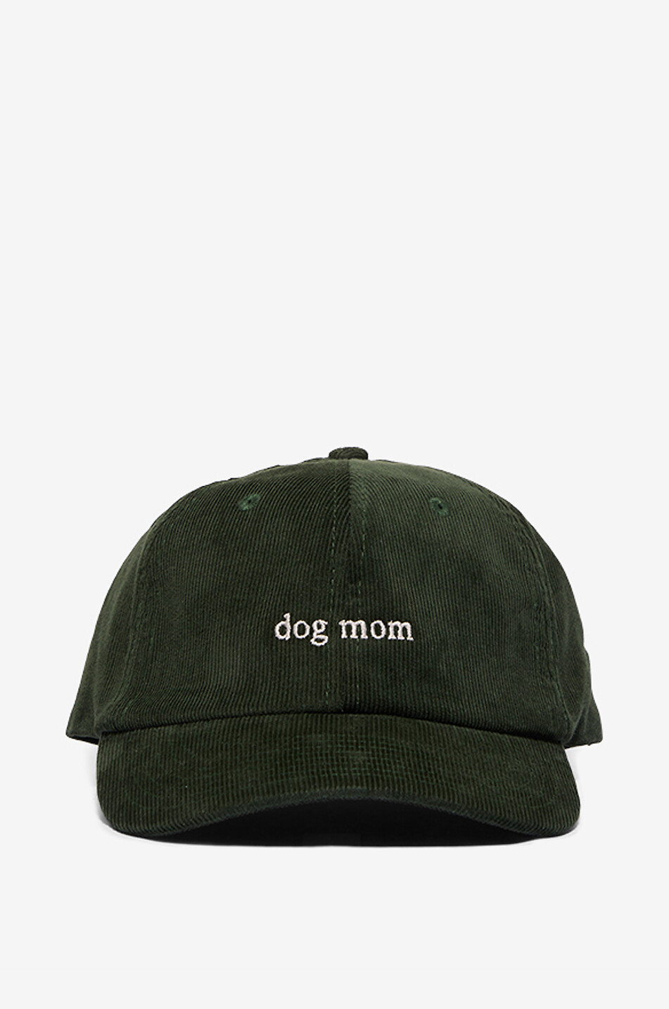 STUDIO WAP! Dog Mum corduroy baseball cap Women DARK GREEN 1