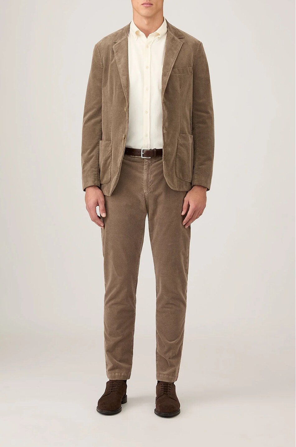 SUNSPEL Single-breasted corduroy blazer Men BROWN 2