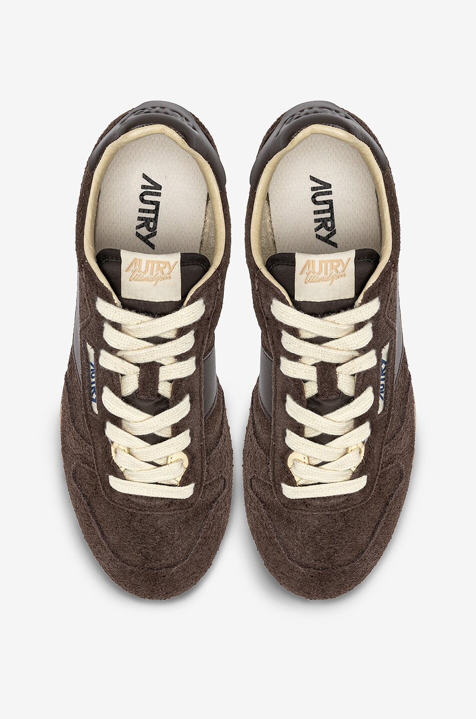 AUTRY Windspin suede low-top lace-up sneakers Men BROWN 5