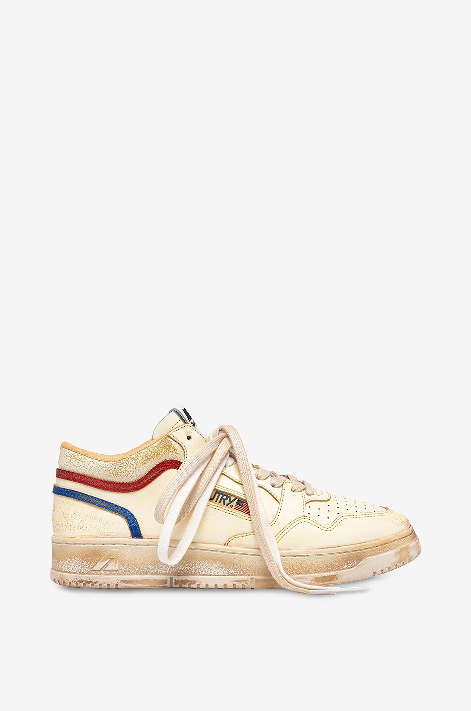 AUTRY Niedrige Vintage-Ledersneakers Med-Way Herren CREMEFARBEN 1