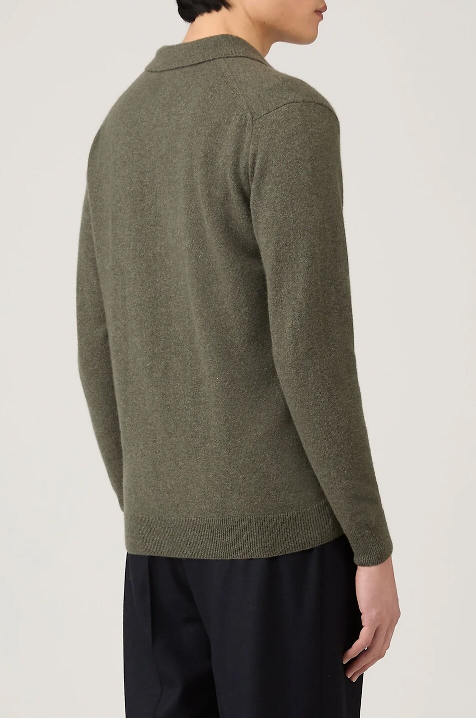 SUNSPEL Kaschmir-Polo-Pullover mit langen Ärmeln Herren KHAKI 3