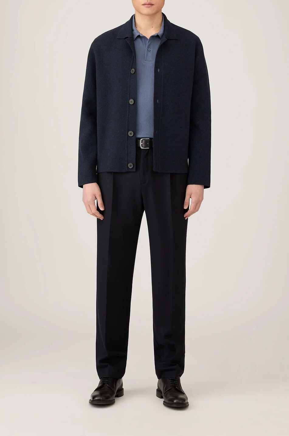 SUNSPEL Gilet court à col chemise en maille Homme BLEU FONCE 2