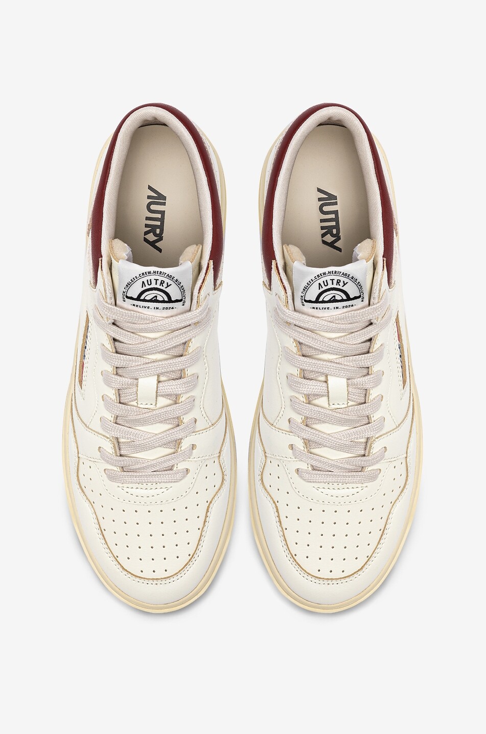 AUTRY Niedrige Schnürsneakers aus Glattleder Med-Way Syrah Herren CREMEFARBEN 4