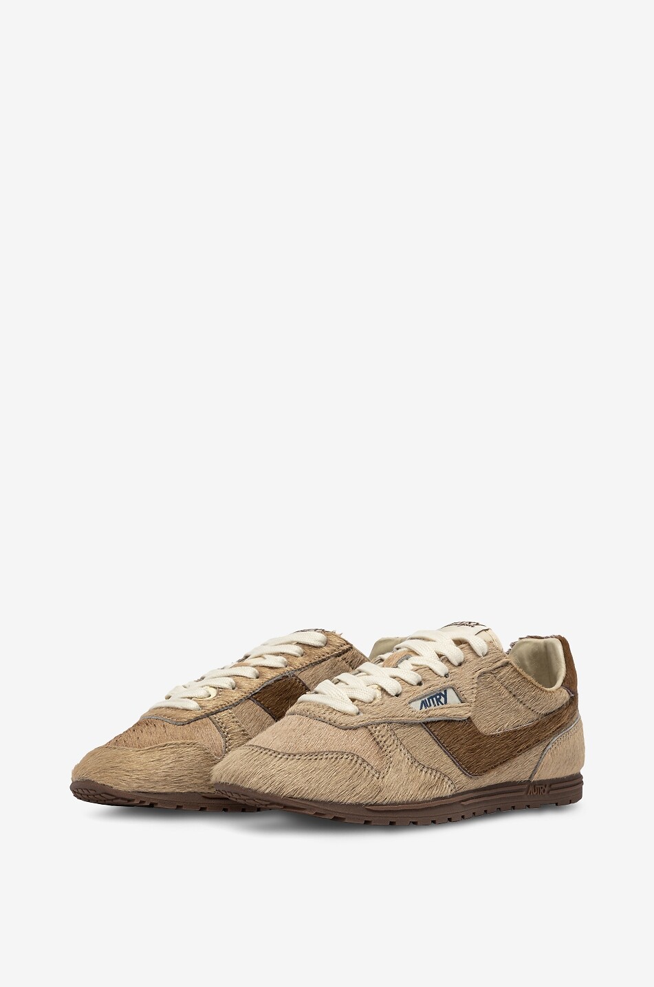 AUTRY Niedrige Sneakers mit aus Kalbshaarleder Windspin Pony Damen [akeneo-beigefonce] 2