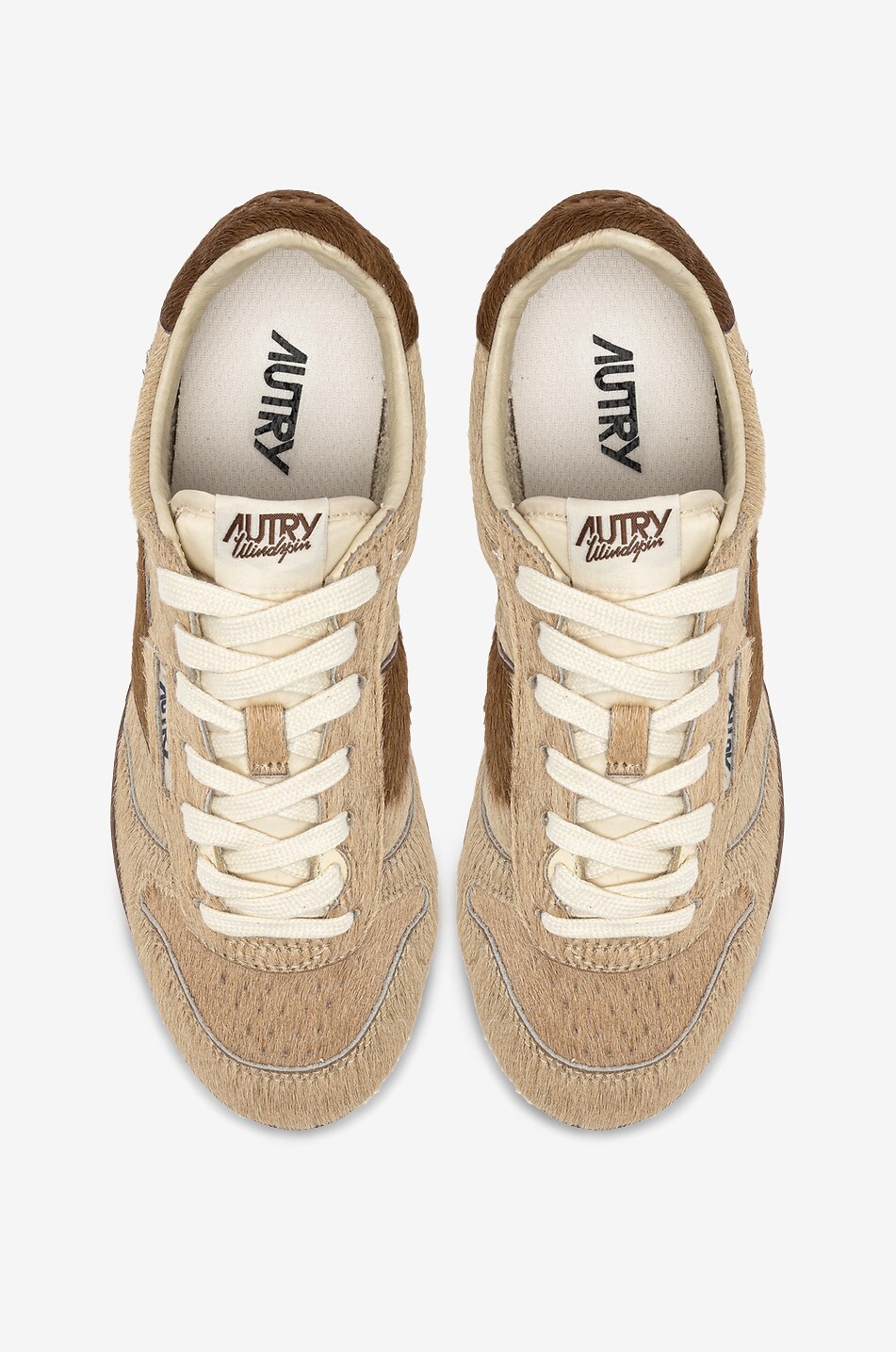 AUTRY Niedrige Sneakers mit aus Kalbshaarleder Windspin Pony Damen [akeneo-beigefonce] 5
