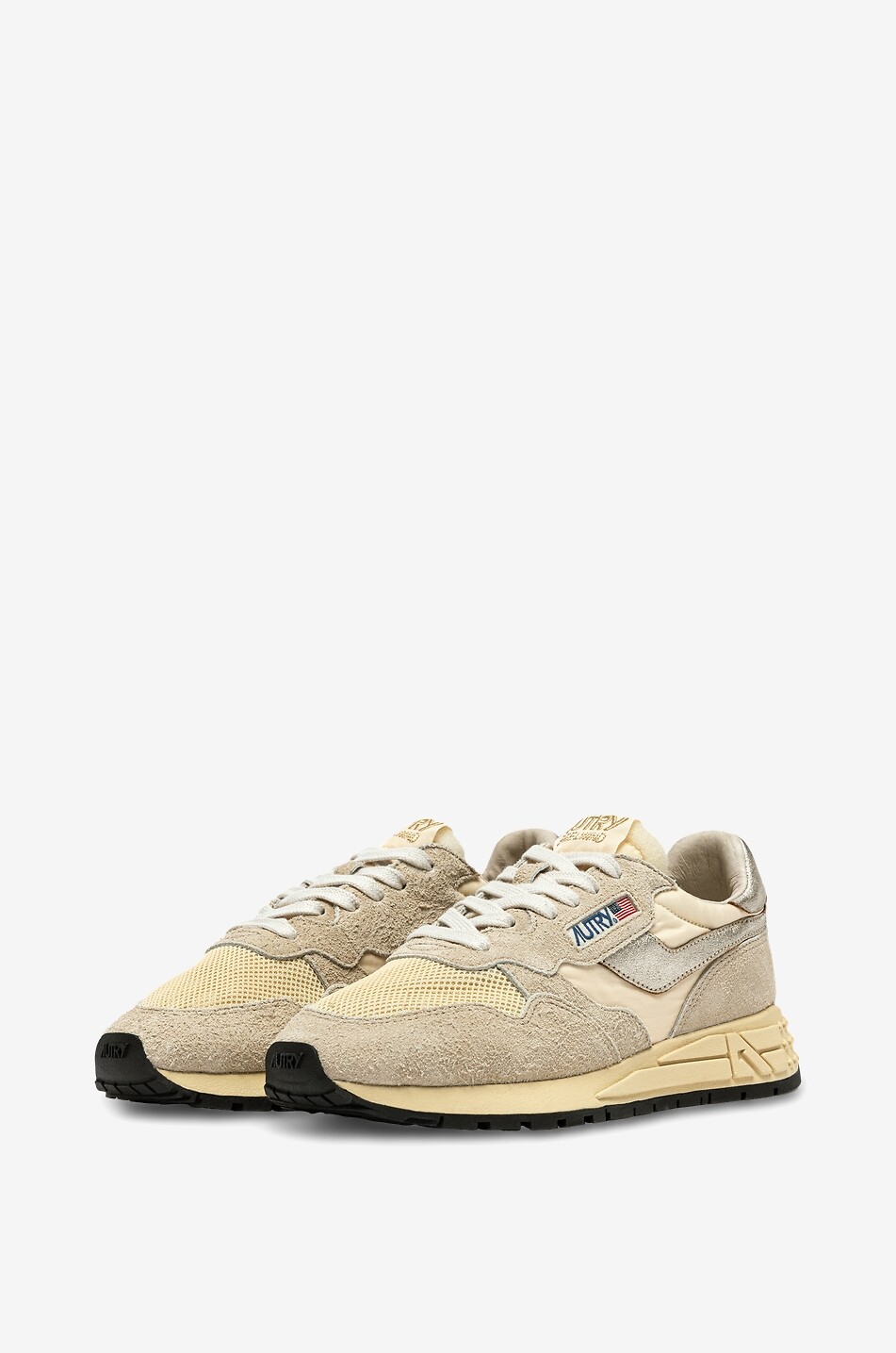 AUTRY Niedrige Materialmix-Schnürsneakers Reelwind Damen BEIGE 2