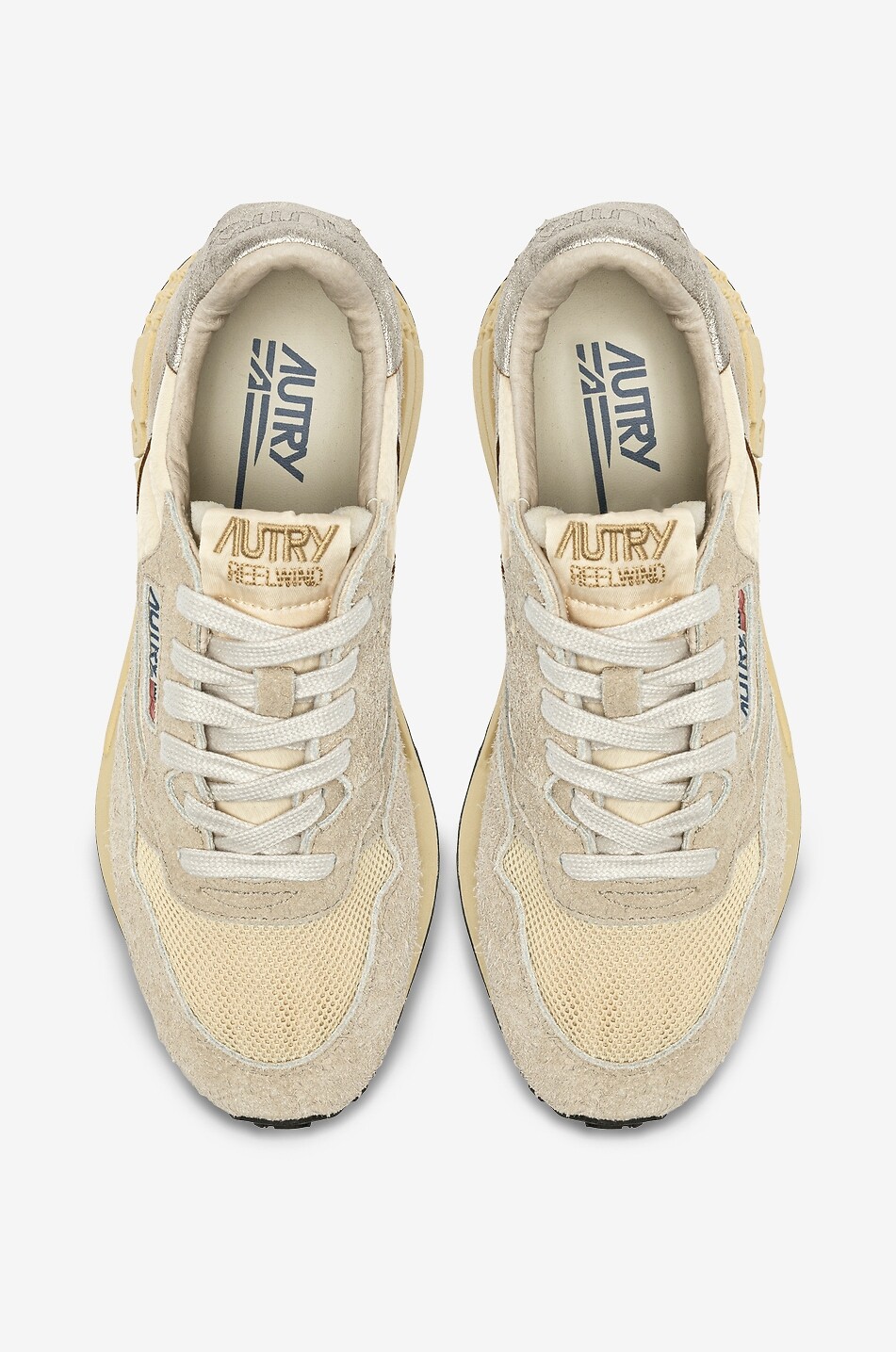 AUTRY Niedrige Materialmix-Schnürsneakers Reelwind Damen BEIGE 5