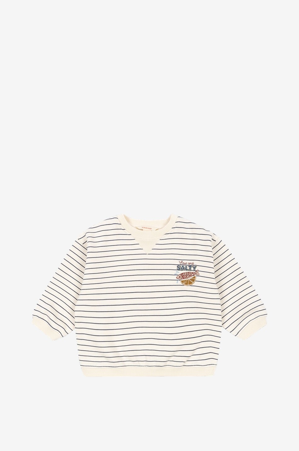Sweat-shirt garçon en jersey rayé brodé Amio