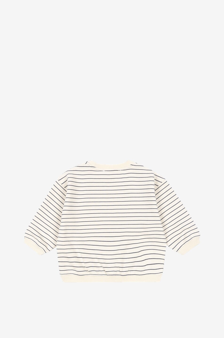 KONGES SLØJD Sweat-shirt garçon en jersey rayé brodé Amio Garçon BLANC CASSE 2