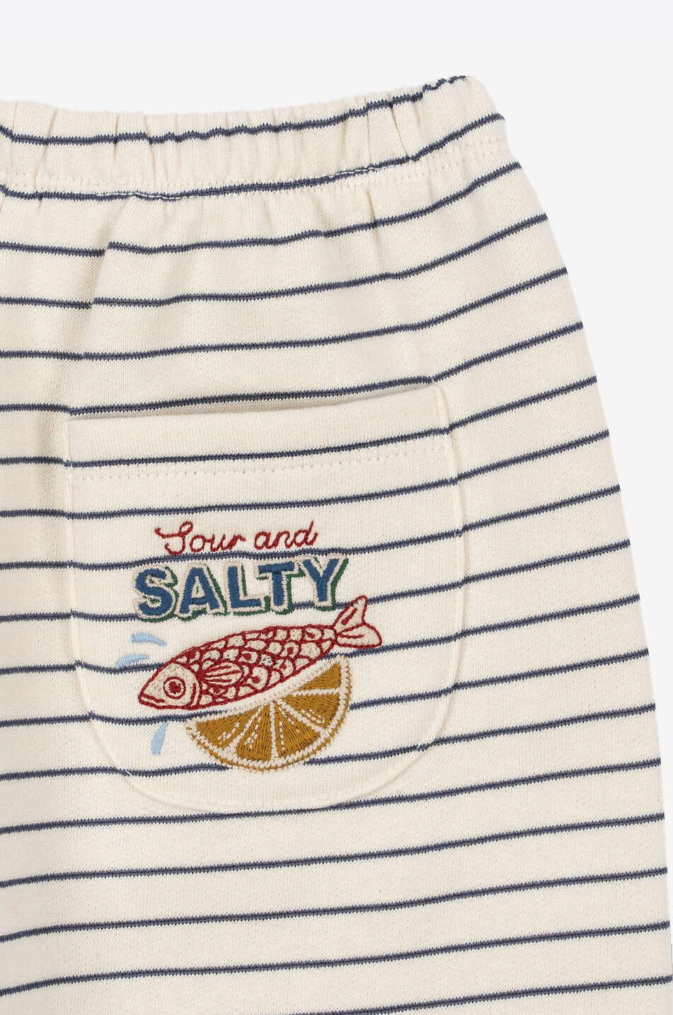 KONGES SLØJD Amio embroidered striped fleece boys' joggers Boy EGGSHELL 6